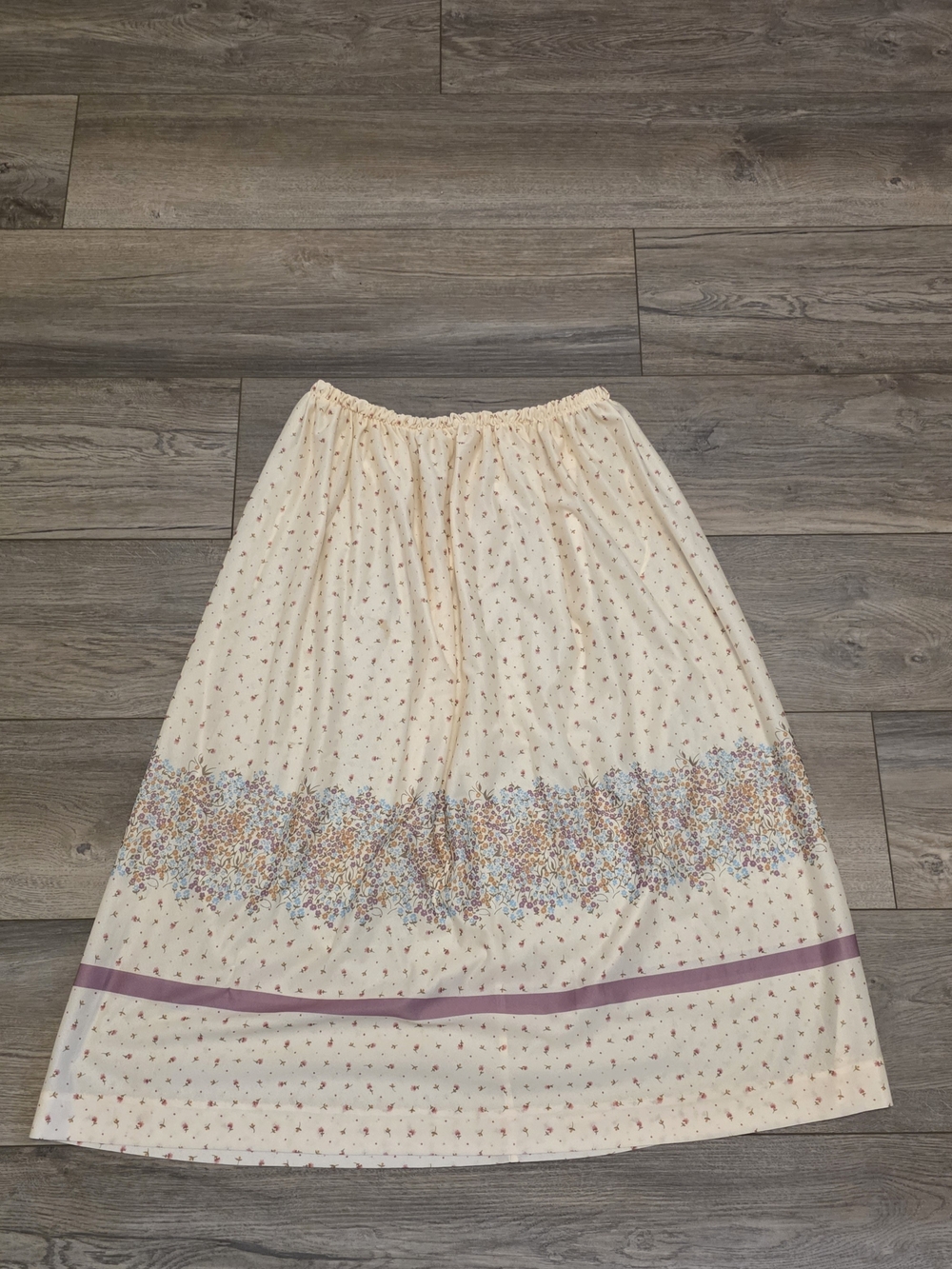 Vtg 80s Skirt Cottagecore Calico Floral Cotton Maxi Skirt Size Small/Medium